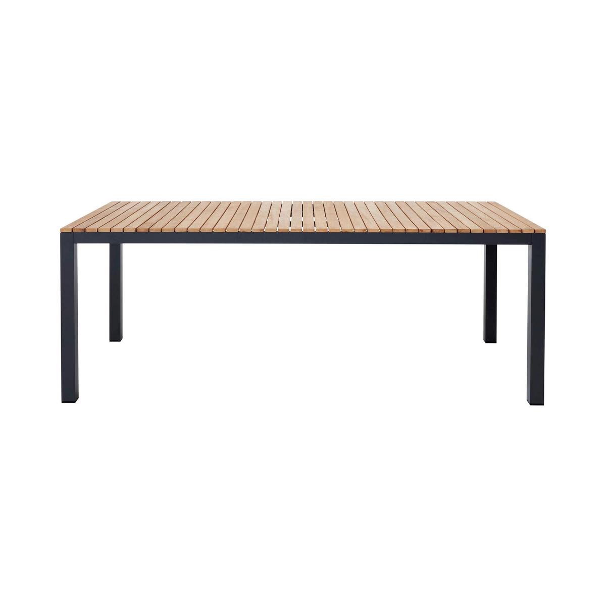 Gartentisch Mood Extreme 209x100 cm, Teak/Anthrazit - Anthrazit/Teakfarben, Natur, Holz/Metall (209/100/74cm) - Gardenson