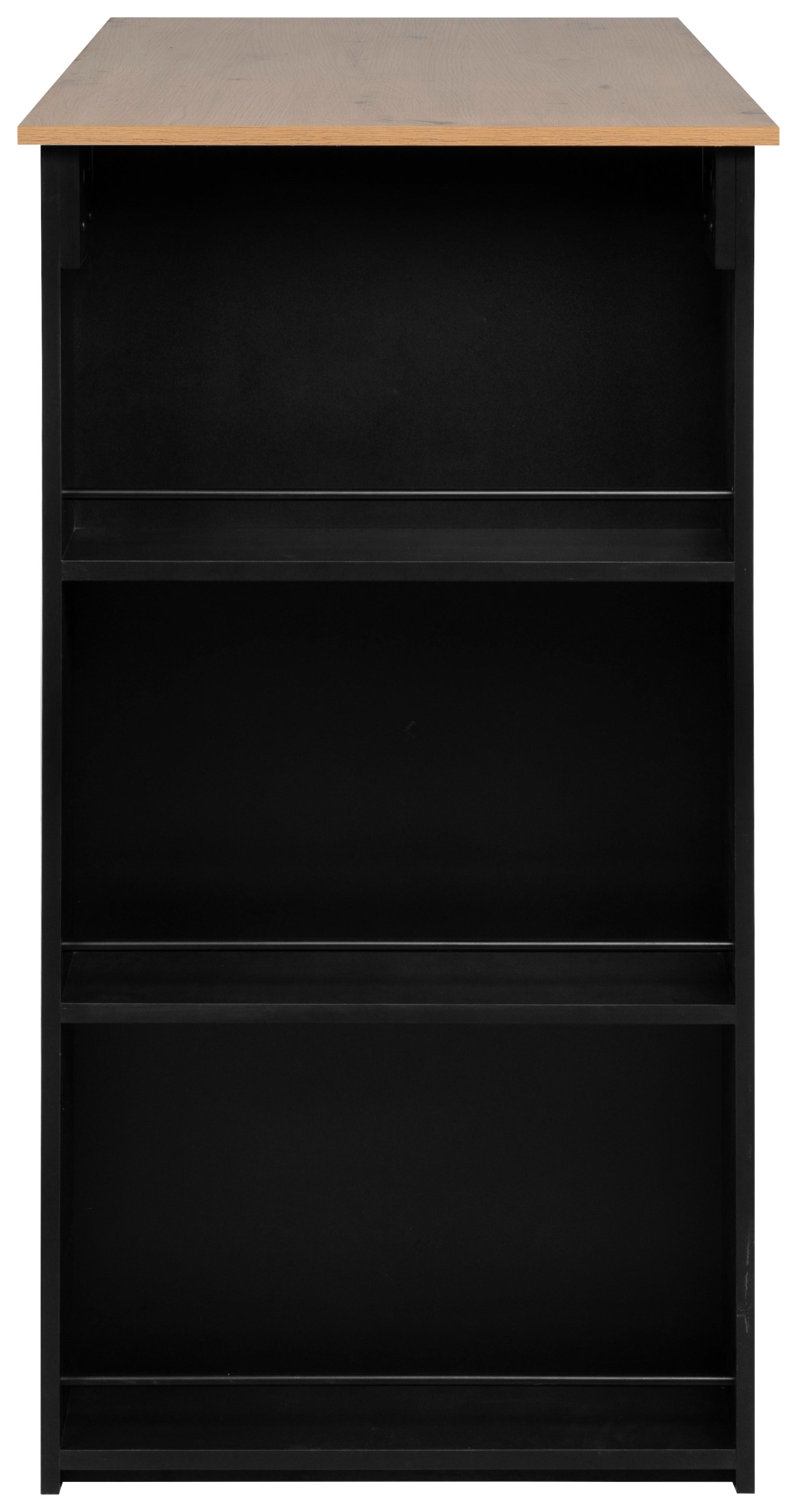 Bartisch Ostersund Artisan Schwarz Dek., B: 120cm - Schwarz/Eiche Artisan, Basics, Holzwerkstoff (120/107/60cm)