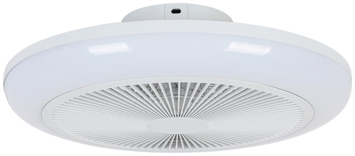 STROPNÍ VENTILÁTOR OLIVER - bílá/průhledné, Moderní, kov/plast (46/14,5/14,5cm) - Mömax