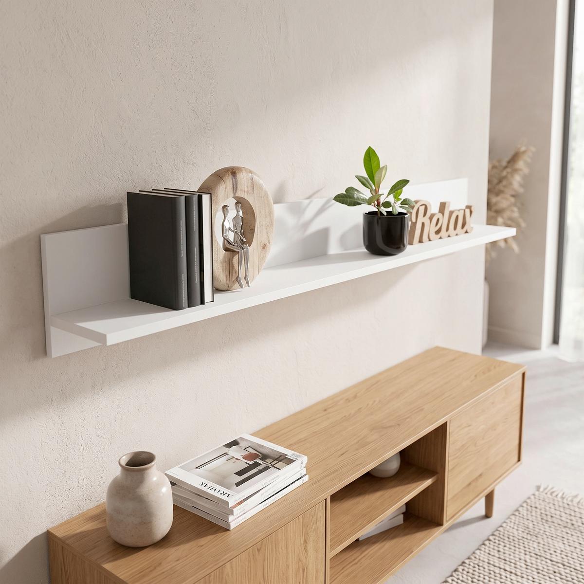 WANDREGAL Avanti Weiß B: 150 cm - Weiß, MODERN, Holzwerkstoff (140/22/20cm) - Hom`in