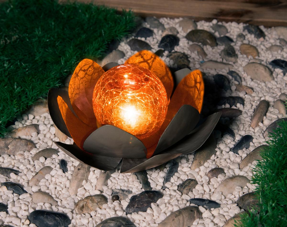 Szolárlámpa Lily - szürke, Konventionell, műanyag/üveg (25/25/9cm) - Homezone