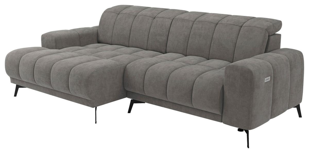 Rohová sedačka LAYA, levá, šedohnědá tkanina MEMPHIS - šedohnědá, Moderní, textil (155/250cm) - Premium Living