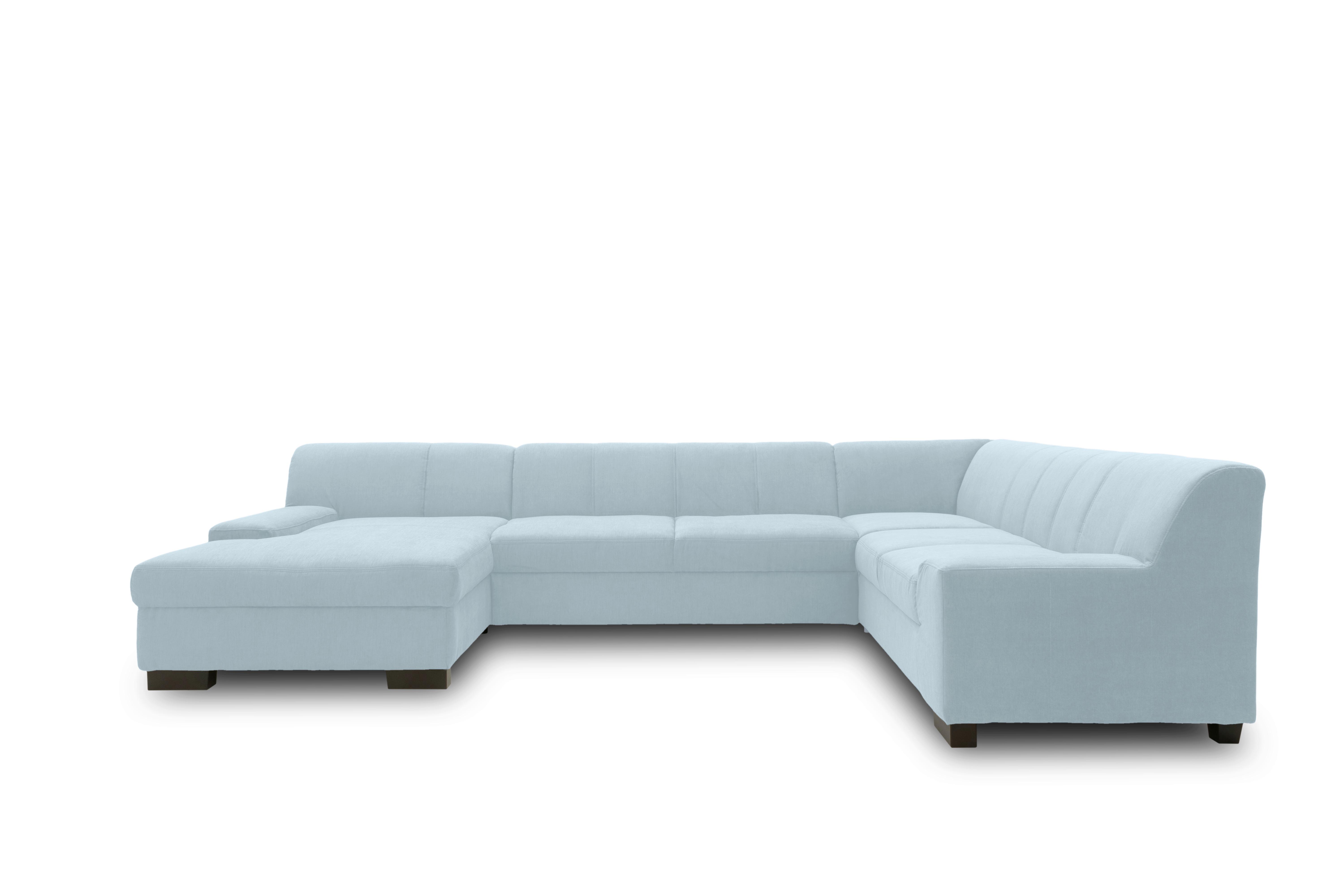 Wohnlandschaft Norma Pastellblau Webstoff - Wengefarben/Pastellblau, Design, Textil (153/328/212cm) - MID.YOU