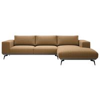 Ecksofa Albero - Rostfarben/Schwarz, Design, Holz/Textil (330/180cm) - MID.YOU