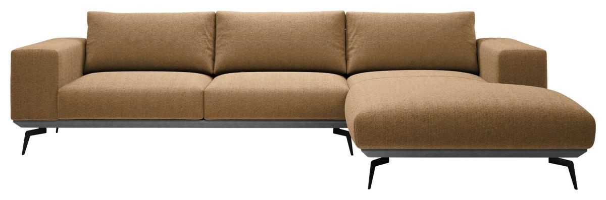 Ecksofa Albero - Rostfarben/Schwarz, Design, Holz/Textil (330/180cm) - MID.YOU