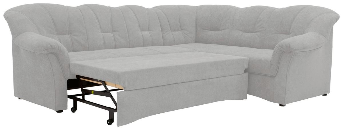 Ecksofa mit Schlaffunktion Pappenburg Hellgrau - Hellgrau/Schwarz, KONVENTIONELL, Textil (243/192cm) - MID.YOU