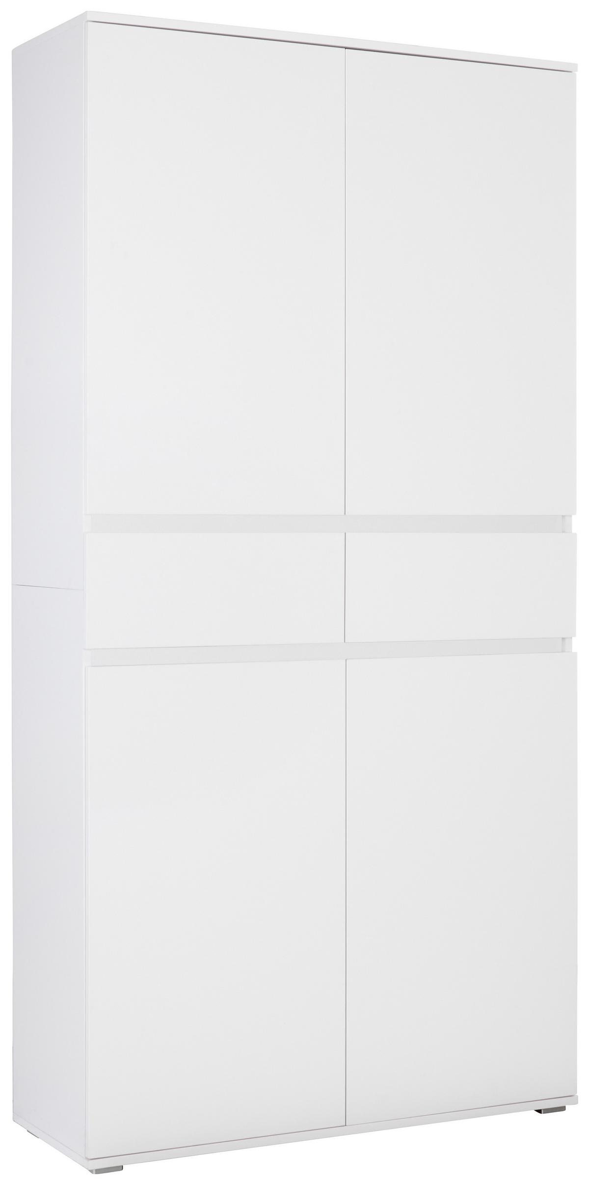 Viacúčelová skriňa BIANCO - biela, Modern, kompozitné drevo (100/200/37cm) - Mömax