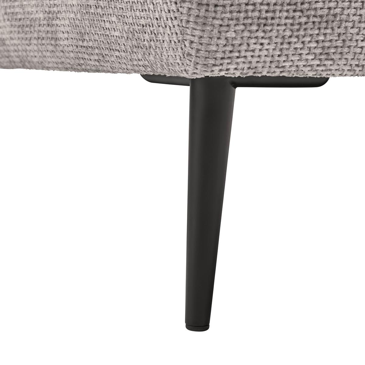 Rohová sedačka CUSTOM, pravá, světle šedá žinylka - černá/světle šedá, Moderní, kov/textil (255/164cm) - Mömax