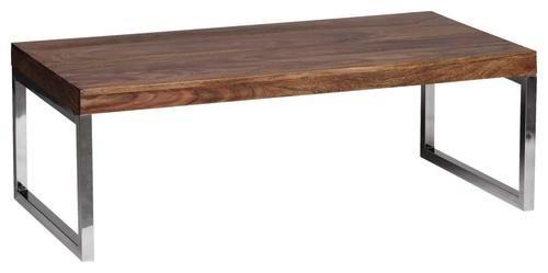 Konferenčný stolík Guna masív - chrómová/farba indického palisandra, Design, kov/drevo (120/60/40cm) - MID.YOU