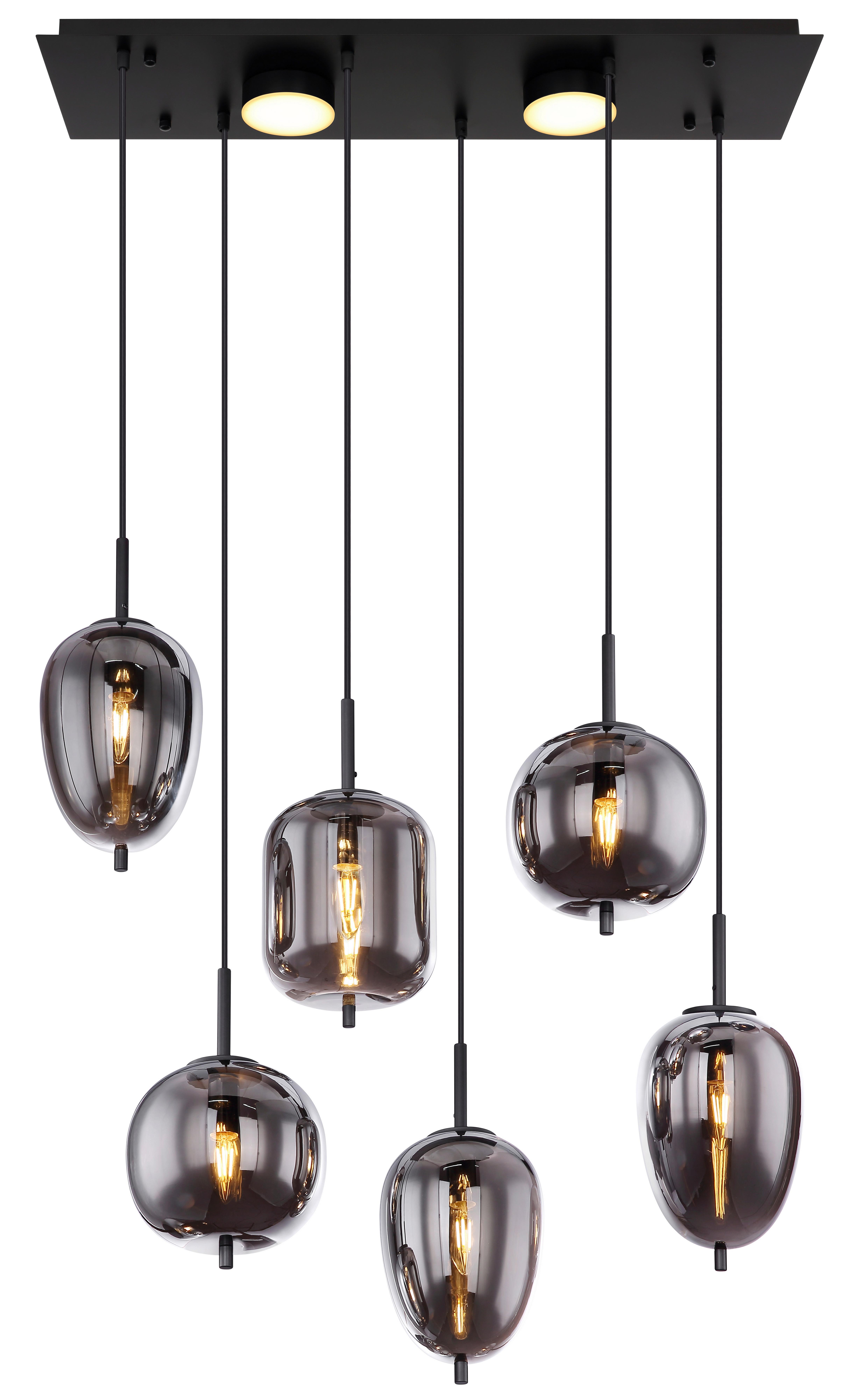 Led-hängeleuchte 3000k, 21w - Opal/Schwarz, Design, Glas/Kunststoff (80/34/120cm) - Globo