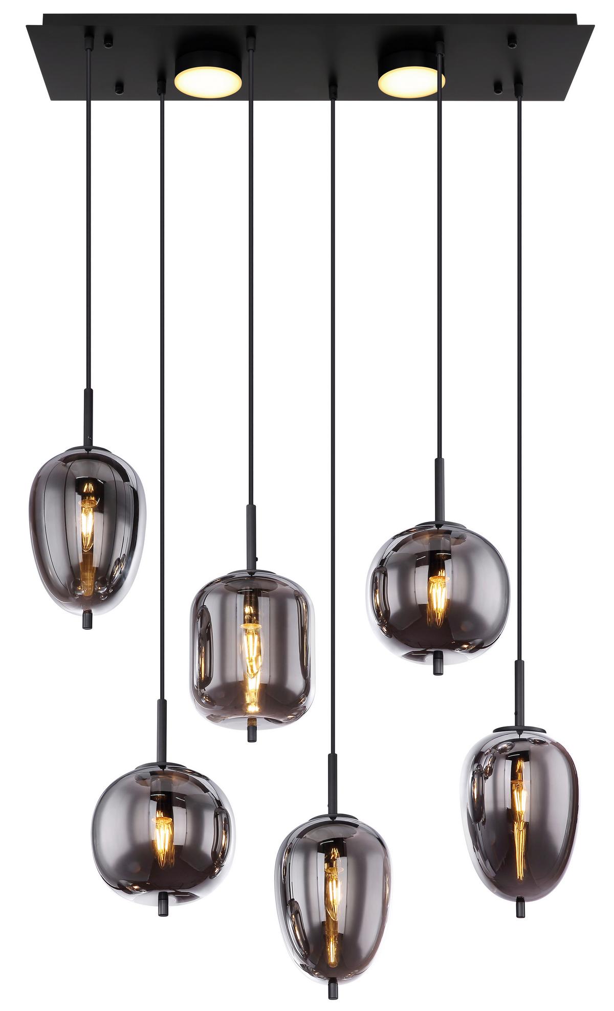 Led-hängeleuchte 3000k, 21w - Opal/Schwarz, Design, Glas/Kunststoff (80/34/120cm) - Globo