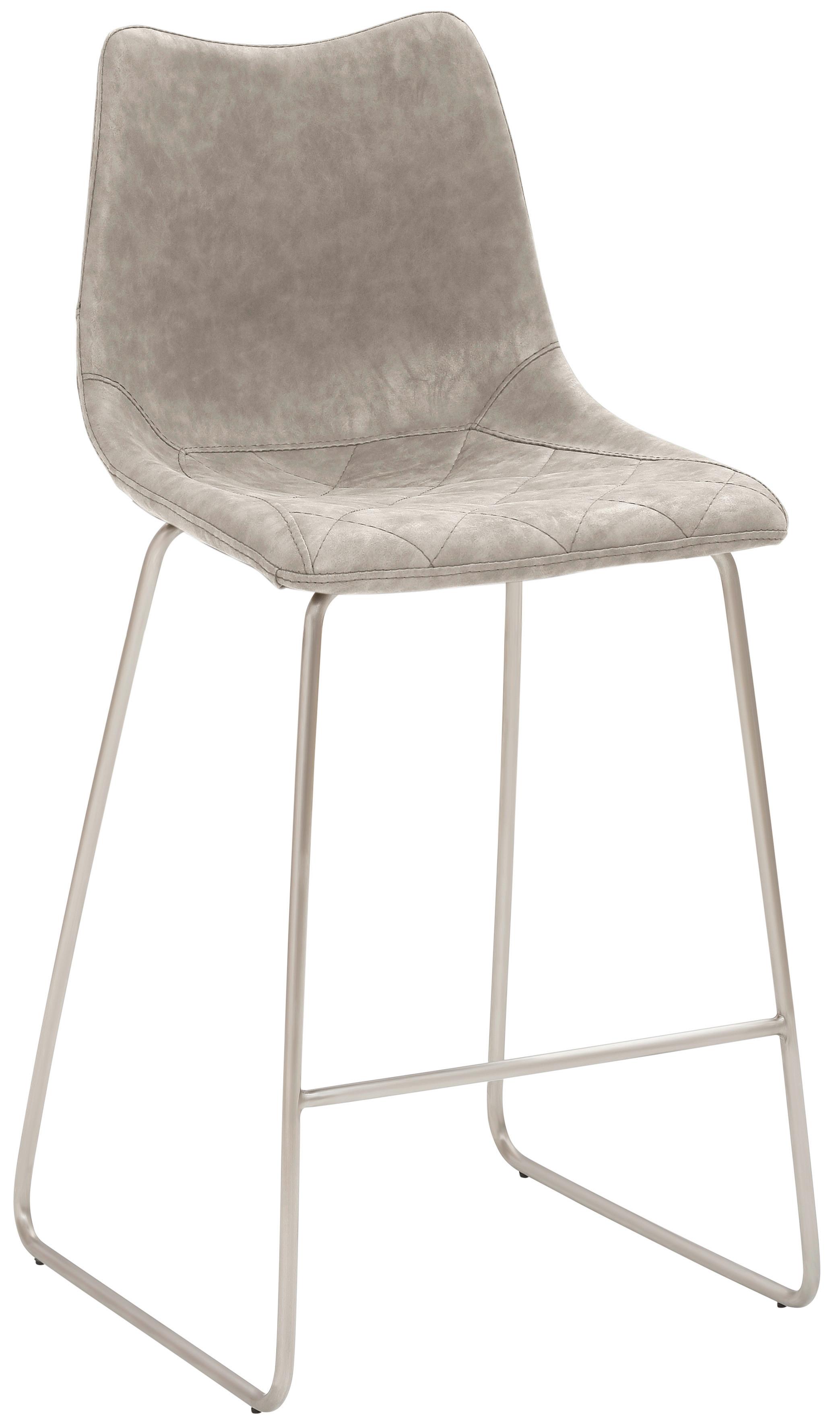 Tresenstuhl My Solo - Edelstahlfarben/Hellgrau, KONVENTIONELL, Textil/Metall (49/99/51cm) - Livetastic