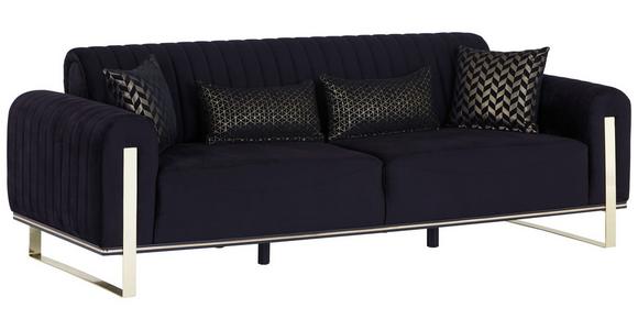 3-Sitzer-Sofa Mit Schlaffunktion Bono Schwarz - Goldfarben/Schwarz, MODERN, Textil (230/83/90cm) - Luca Bessoni