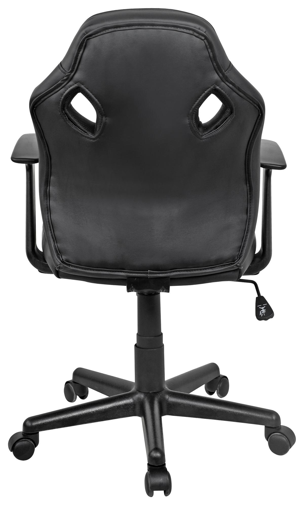 Bürostuhl Billy Mit Armlehnen Lederlook Schwarz/grau/grün - Schwarz/Grau, MODERN, Kunststoff/Textil (58,5/91-101/59,5cm)