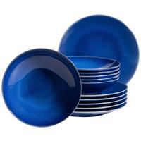 Tafelservice Ossia Keramik 6personen Geschirr Set Blau - Dunkelblau, Basics, Keramik - Mäser