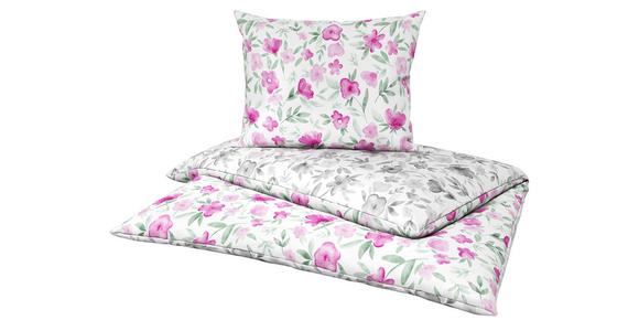 Satin Bettwäsche 140x200 Cm Iris Rosa/weiß - Rosa/Weiß, ROMANTIK / LANDHAUS, Textil (140/200cm) - James Wood