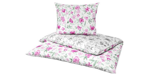 Satin Bettwäsche 140x200 cm Iris Rosa/Weiß - Rosa/Weiß, ROMANTIK / LANDHAUS, Textil (140/200cm) - James Wood