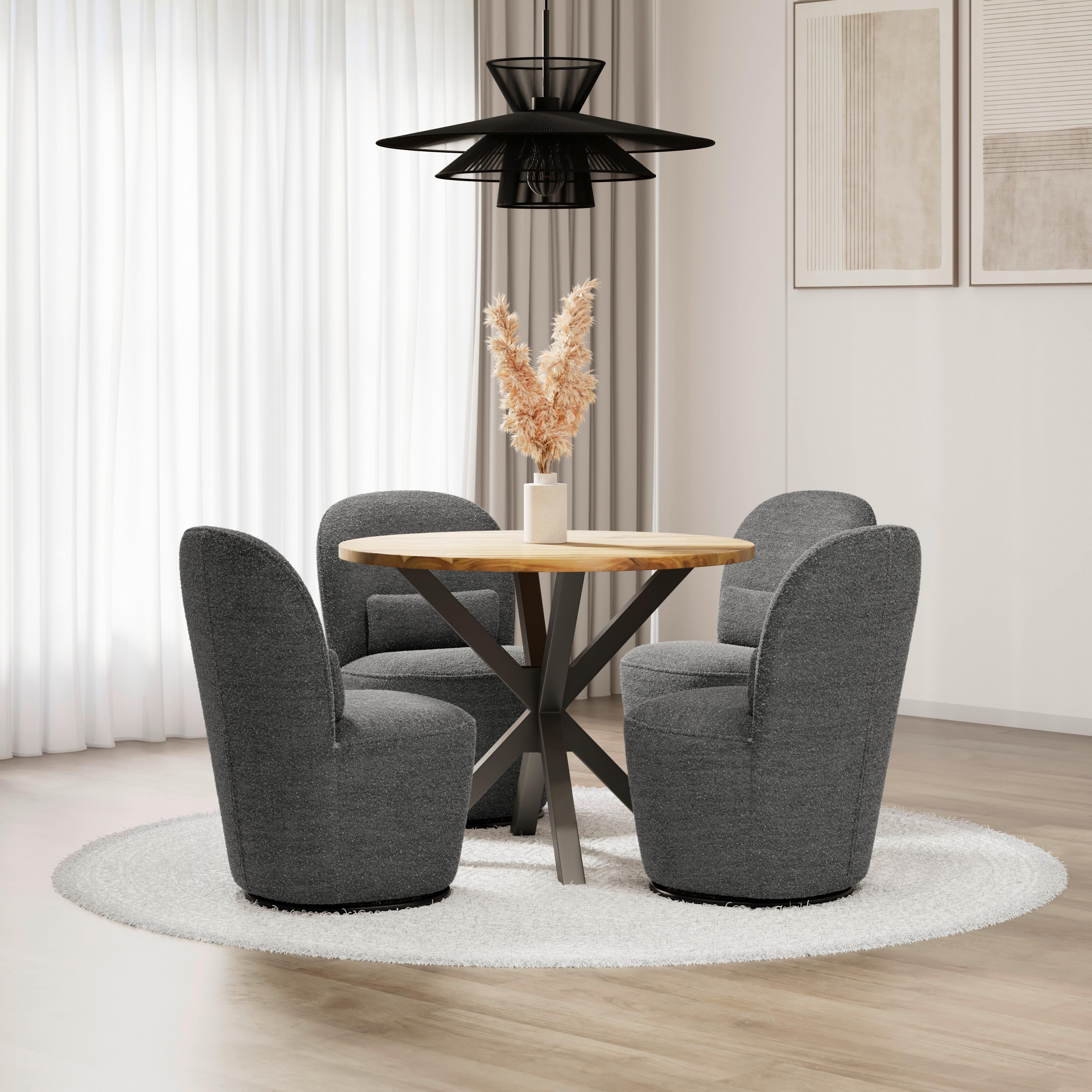 ŽIDLE VITTORE - šedá, Moderní, kov/dřevo (56/84/62cm) - Bessagi Home