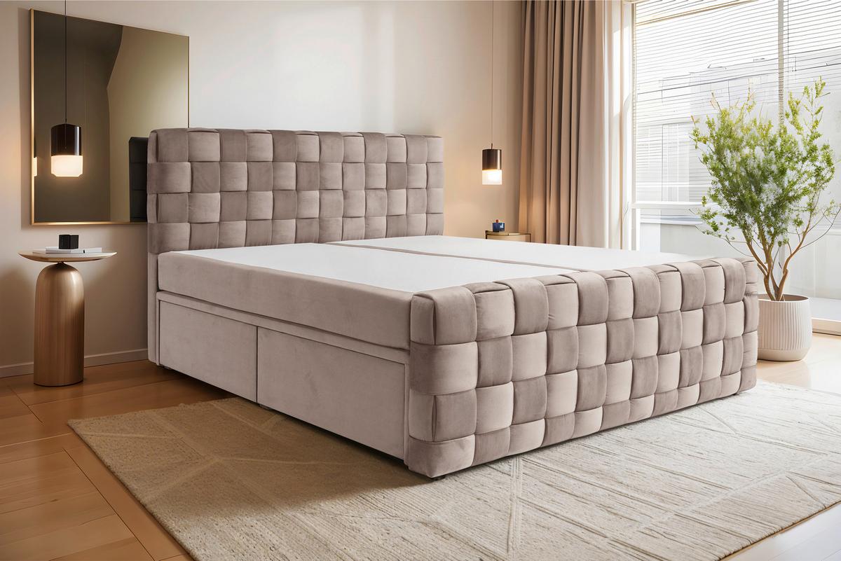 Boxbett Zante Beige, Lf: 180x200 cm - Beige, MODERN, Textil (180/200cm) - Livetastic