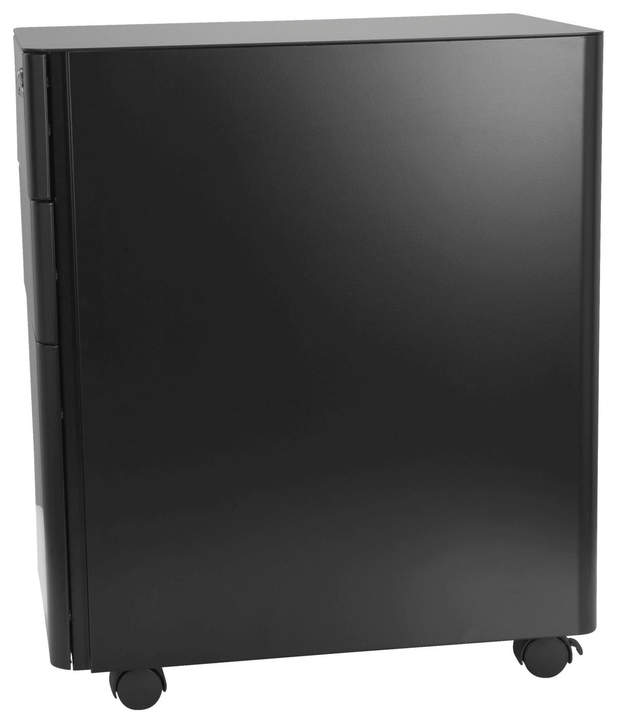 Rollcontainer Color I Schwarz - Schwarz, MODERN, Kunststoff/Metall (30/59/50cm) - MID.YOU