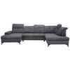 Sedacia súprava U SIERRA, pravá, tmavosivá CLOUD - tmavosivá, Modern, kov/textil (181/364/230cm) - Mömax