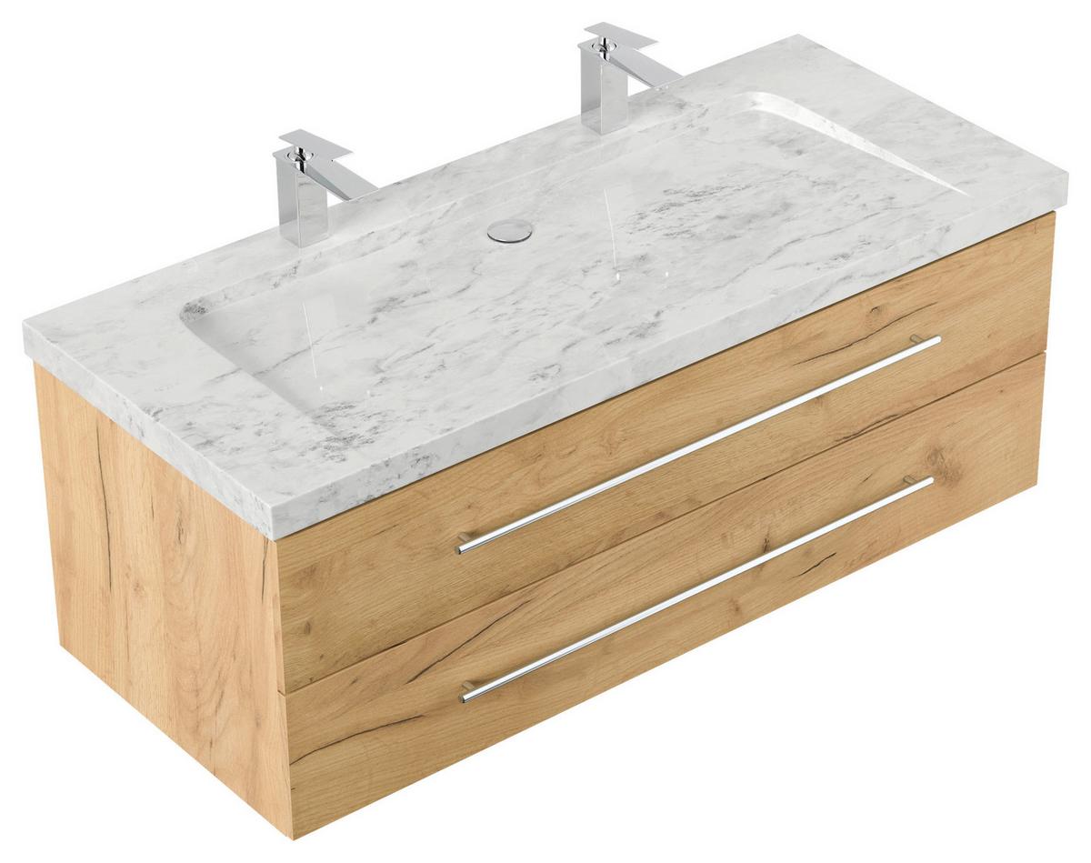 WASCHTISCHKOMBI Yamo, Eichefarben B: 130cm - Eichefarben, Basics, Holzwerkstoff/Stein (130cm) - MID.YOU