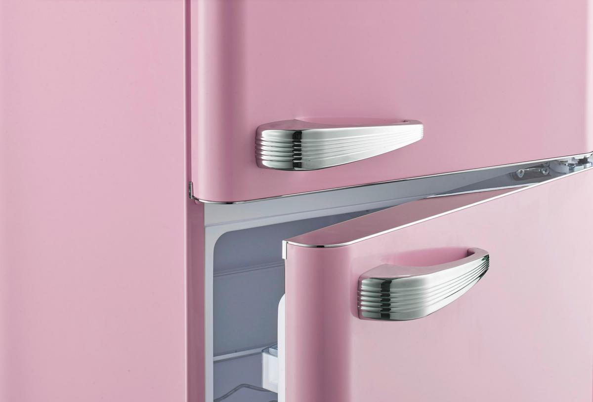 Kühl-gefrierkombination Pink 69+180 L - Pink, Basics, Kunststoff/Metall (54,60/177,50/62,60cm)