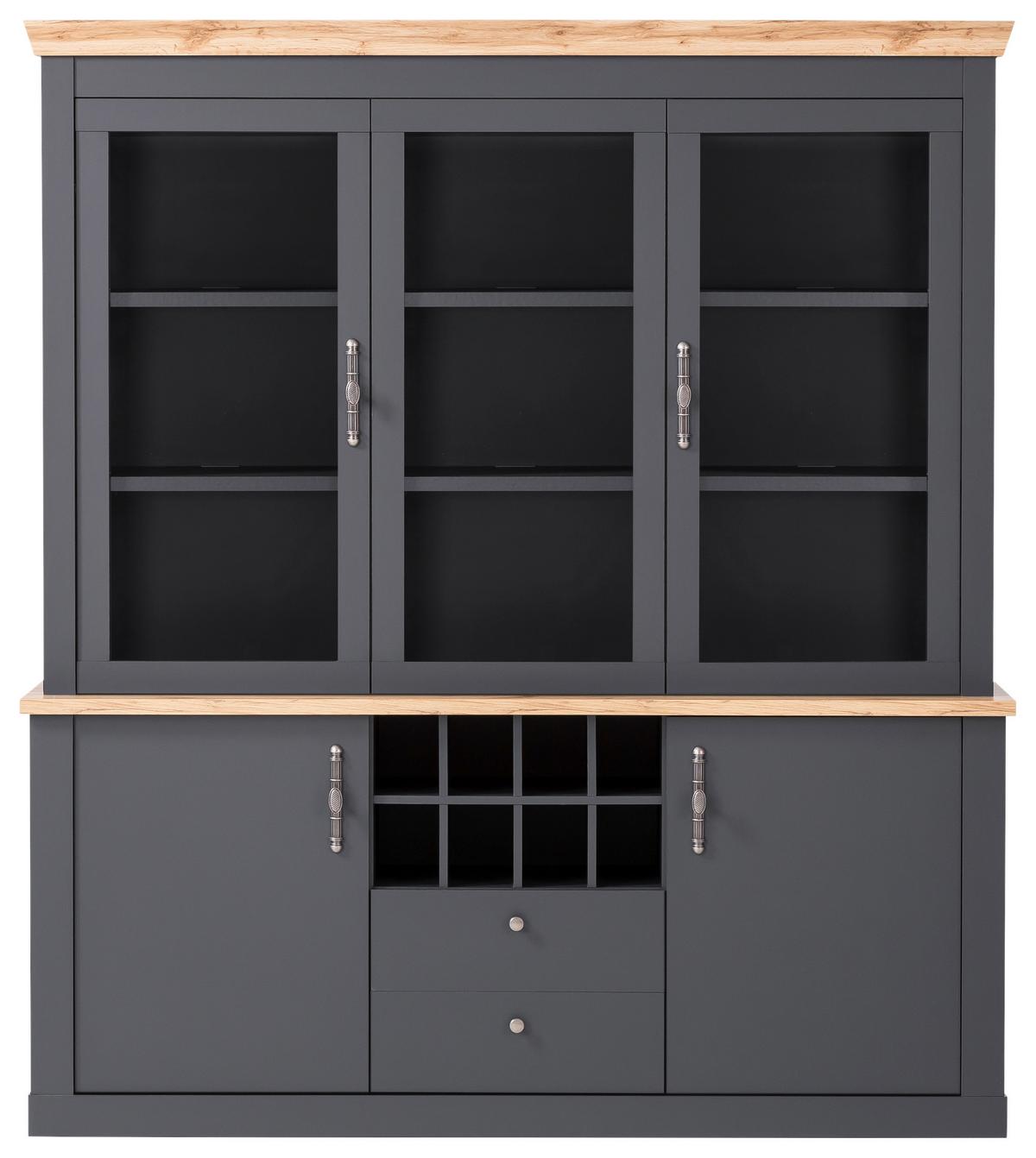 Buffet Catania Anthrazit/Eiche Dekor B: 184cm - Anthrazit/Eiche Wotan, Design, Holzwerkstoff (184/205/44cm) - MID.YOU