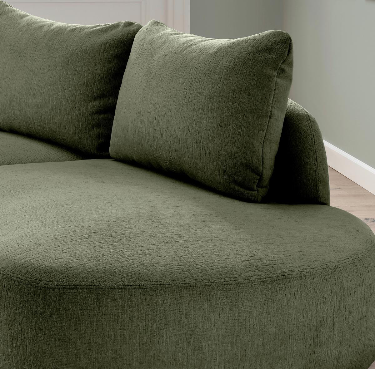 Ecksofa Doppo, Grün S: 139x250 cm - Schwarz/Grün, MODERN, Textil (139/250cm) - Livetastic