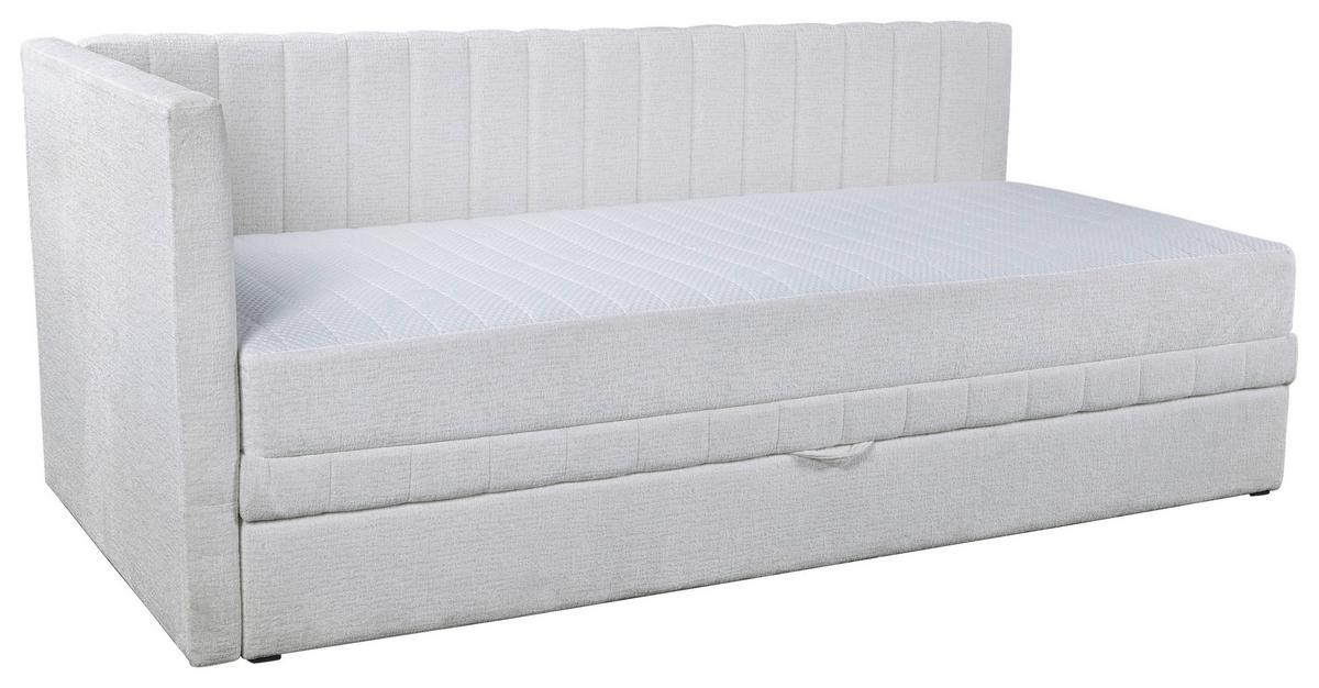 Schlafsofa Roma, Creme B: 212 Cm - Creme/Schwarz, Design, Holz/Holzwerkstoff (212/83/99cm) - MID.YOU