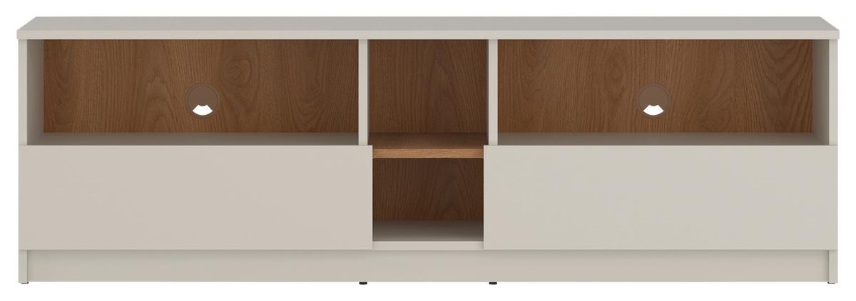 Skrinka pod TV FANO š. 150 cm, dekor kašmír/dub - čierna/kašmírová, Modern, kompozitné drevo/plast (150/46,5/40cm) - Modern Living
