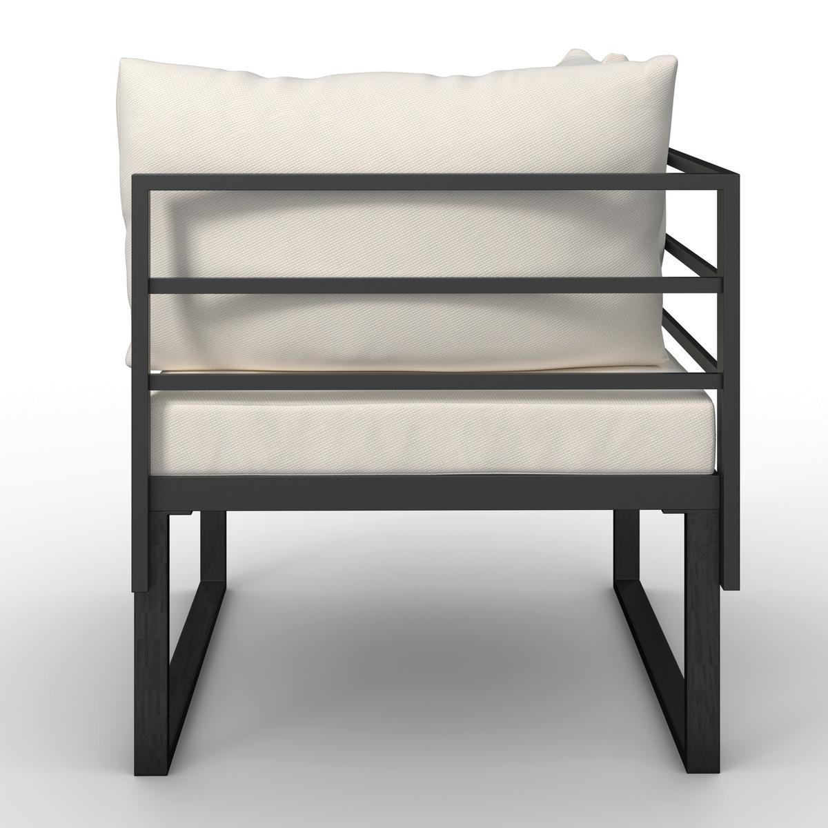 TERASOVÁ SEDACIA SÚPRAVA ADRIANO - čierna/farba akácie, Modern, kov/drevo - Bessagi Garden