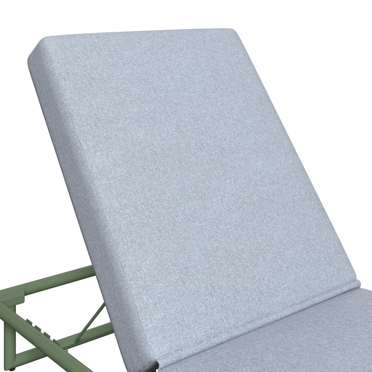 Sonnenliege Daytona - Grün, MODERN, Holz/Textil (200/65/36cm) - Beldano