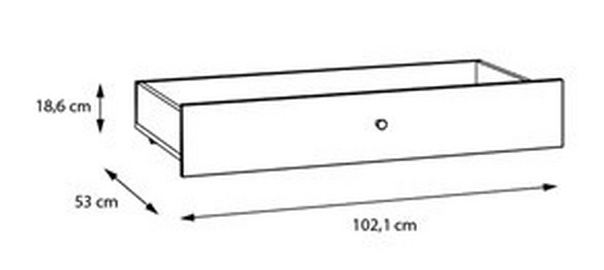 Ágyneműtartó Whenua 102,1/18,6 - tölgyfa színű/zsályazöld, Modern, faalapú anyag (102,1/18,6/53cm) - Mömax