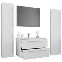 Badezimmer Badinos 5-Teilig Weiß B: 146 cm - Weiß, MODERN, Keramik/Holzwerkstoff (147cm) - MID.YOU