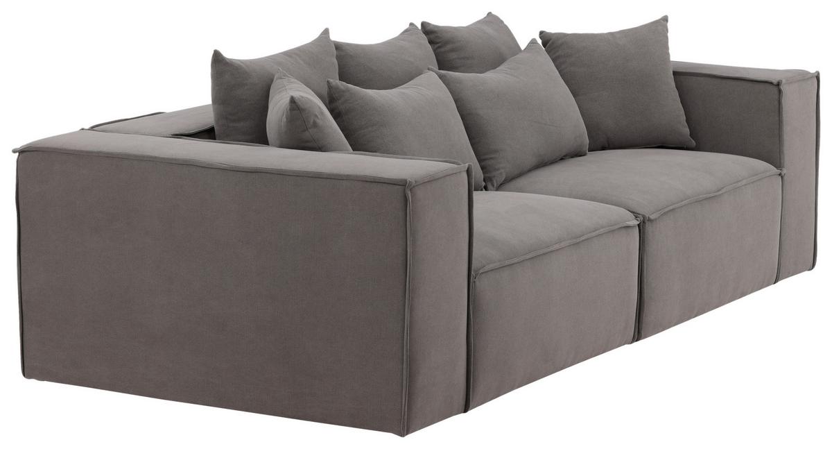2-Sitzer-Sofa Gillholmen - Schwarz/Grau, Design, Kunststoff/Textil (232/80/116cm) - Livetastic