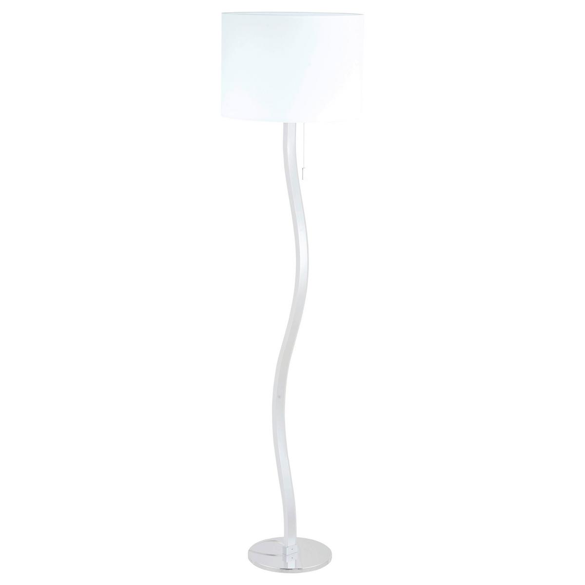 Stehlampe Aurelia Weiß Leicht Geschwungen - Weiß, Design, Kunststoff/Metall (40/192cm) - Näve