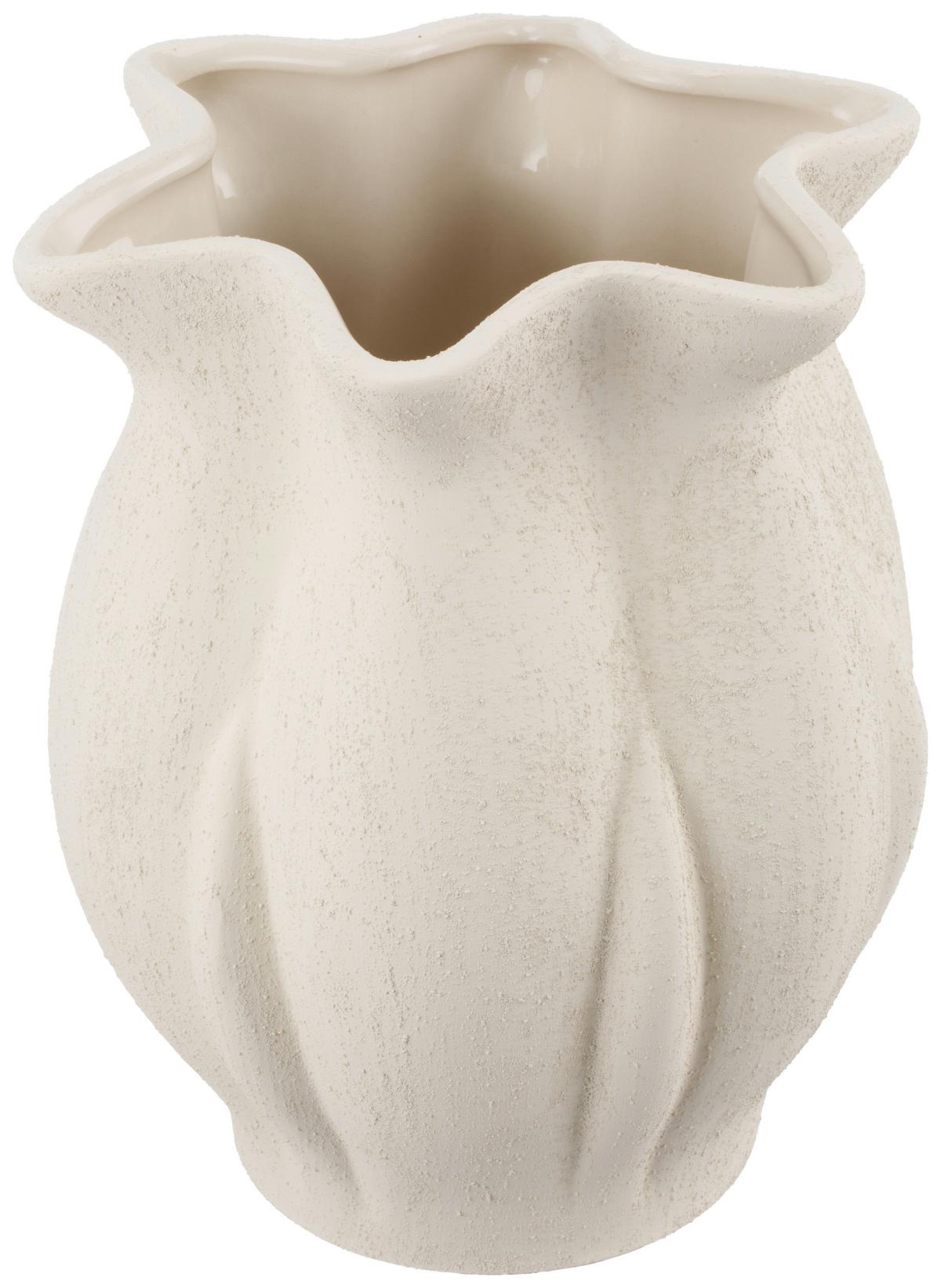 Dekovase Elke - Beige, KONVENTIONELL, Keramik (18/23cm) - Luca Bessoni