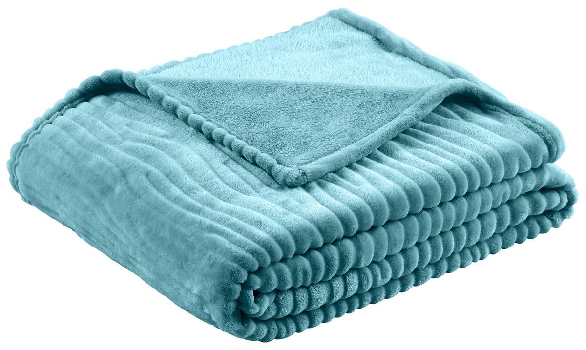 Kuscheldecke Milo Türkis 180x220 cm - Türkis, ROMANTIK / LANDHAUS, Textil (180/220cm) - James Wood