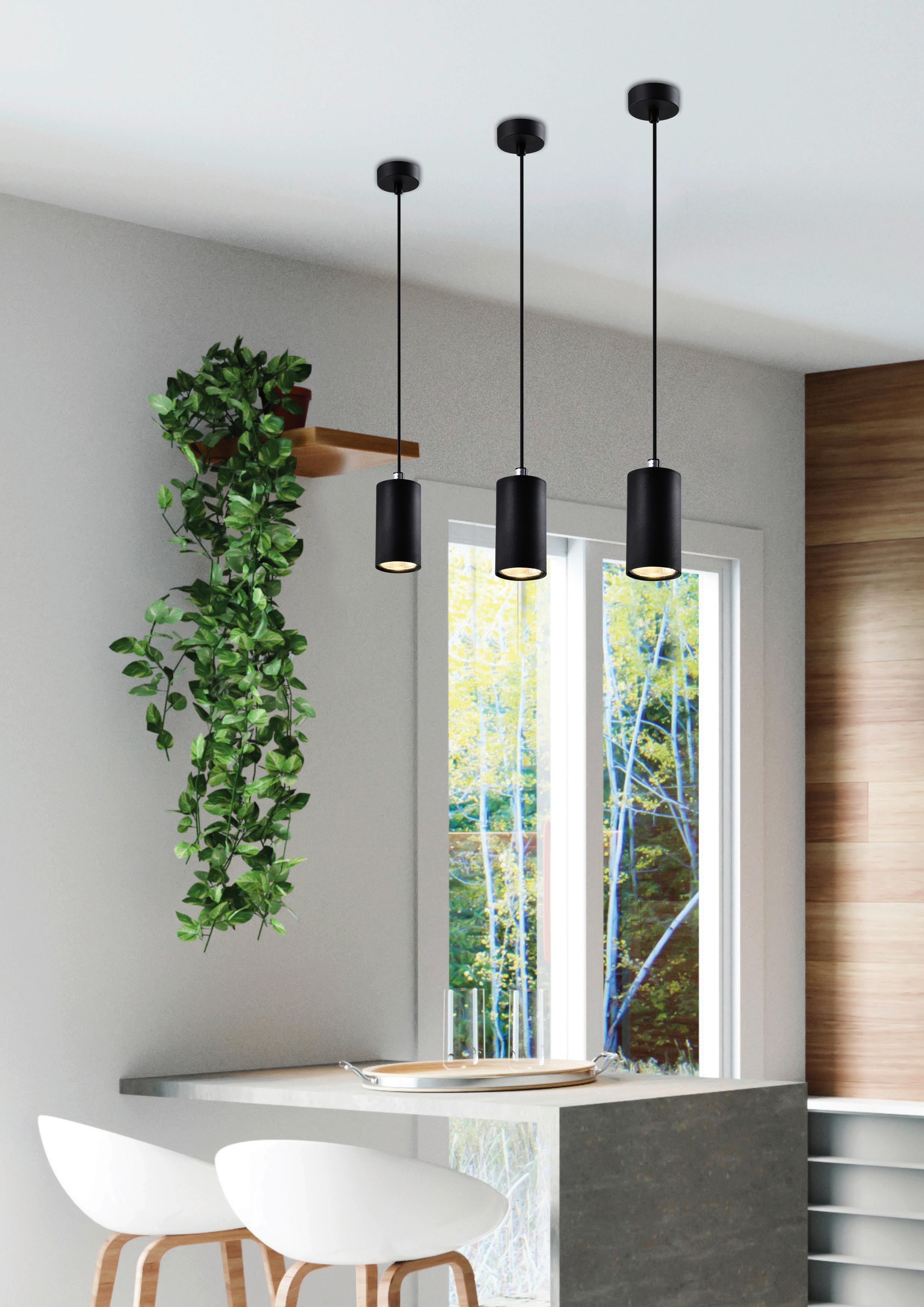 Hängeleuchte 31-78537 - Schwarz, Design, Metall (7/7/90cm)