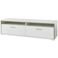 TV-Element Trento B: 184 cm Silberfarben/Weiß - Weiß Hochglanz/Silberfarben, Design, Holzwerkstoff/Metall (184/51/52cm) - Livetastic