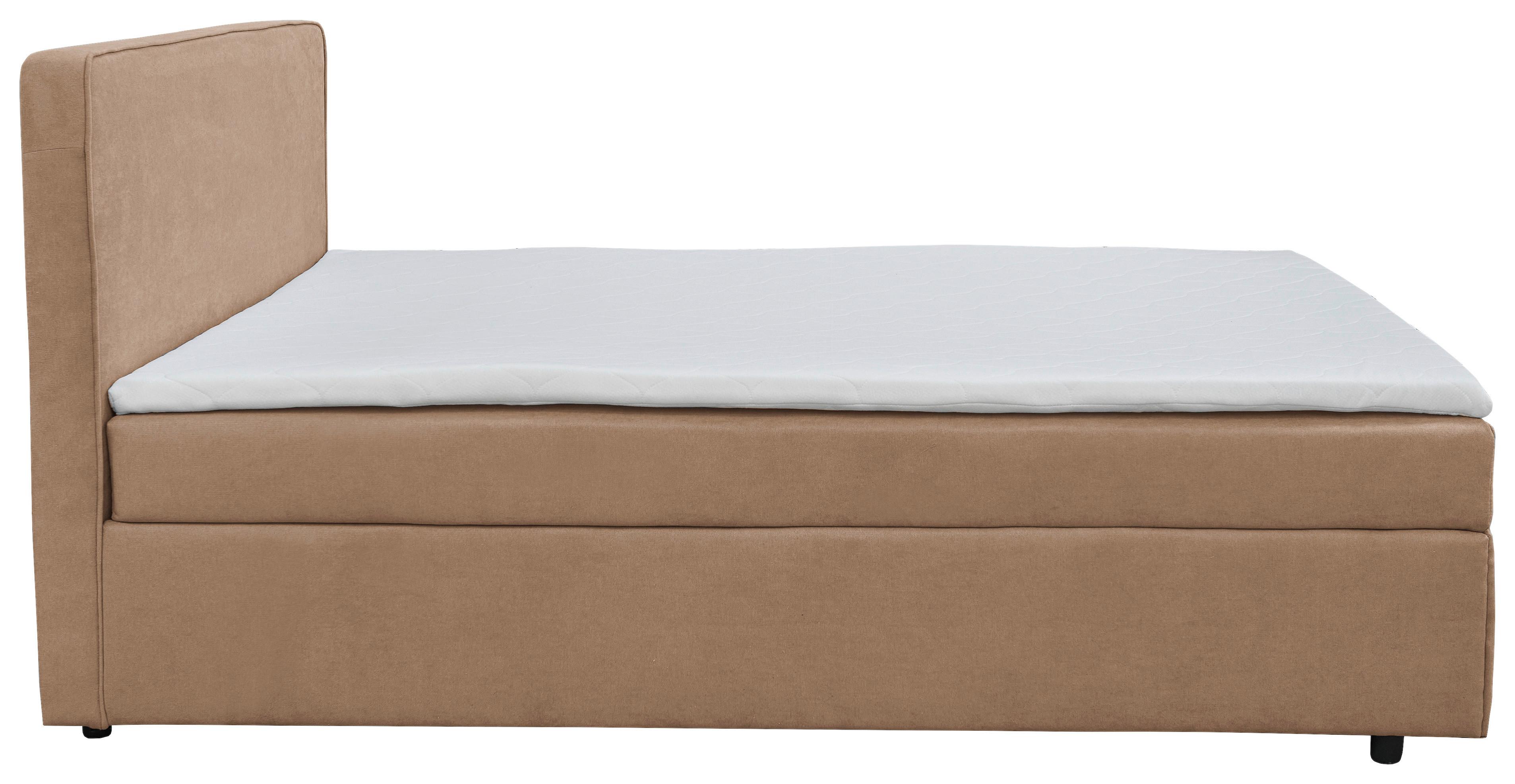 Boxbett Jubi 140-C - Hellbraun/Schwarz, KONVENTIONELL, Textil (140/200cm)