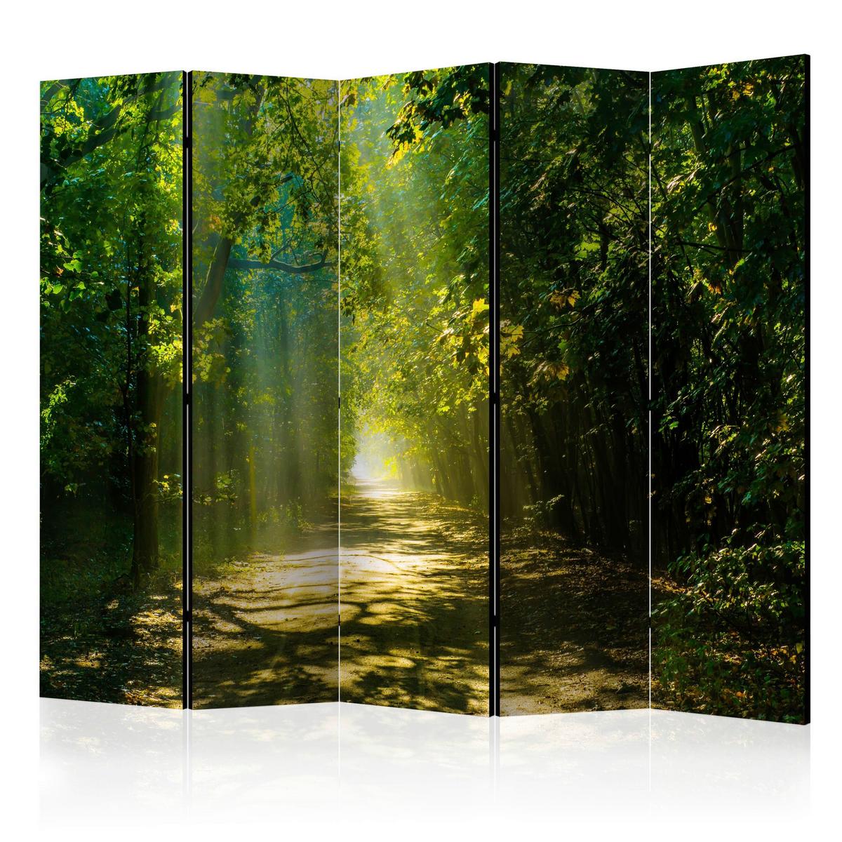 Paravent Gelb Grün B: 225 cm - Gelb/Grün, Basics, Holz/Textil (225/172/3cm) - artgeist