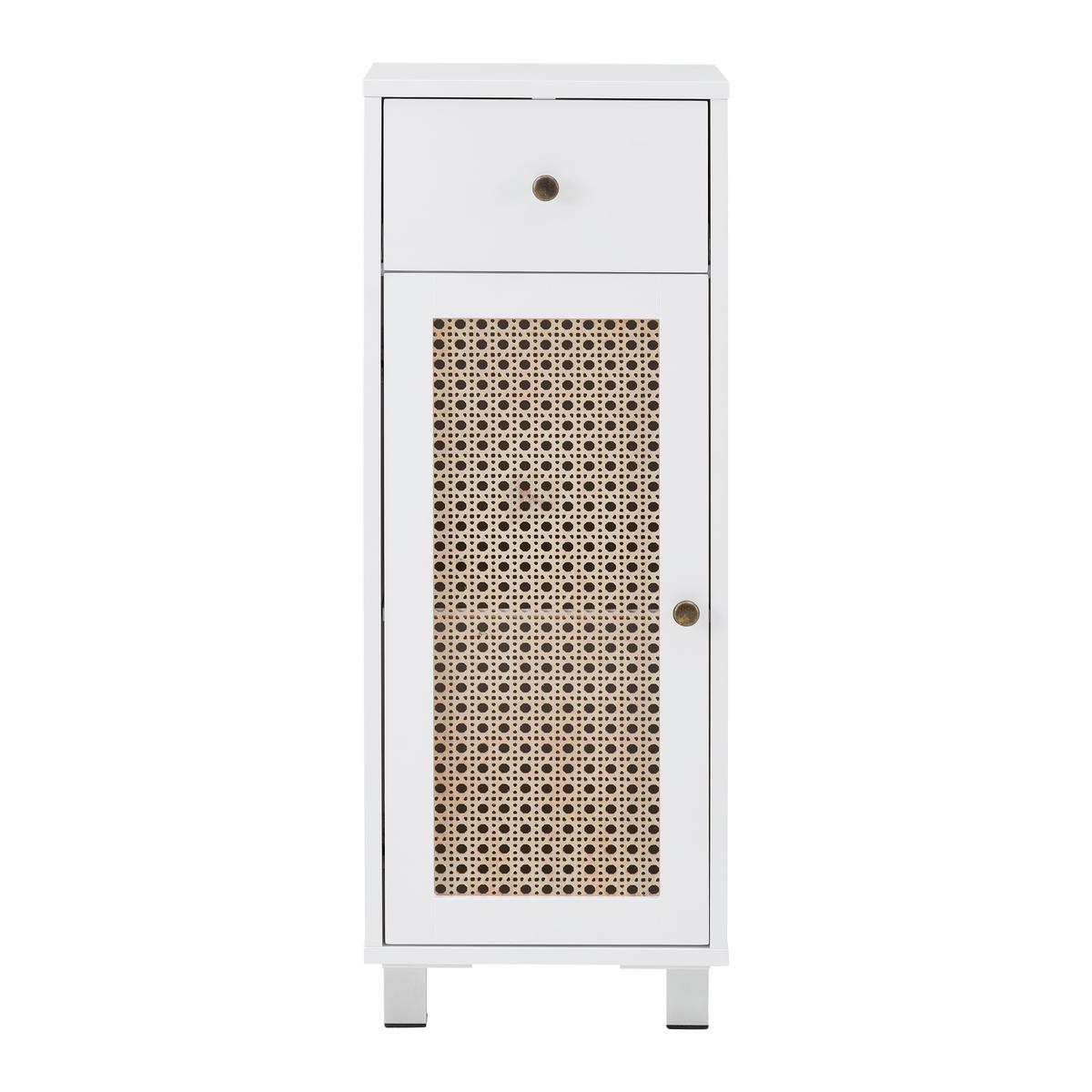 Spodná skrinka LISA biela - biela/bronzová, Modern, kov/kompozitné drevo (32/89/30cm) - Bessagi Home