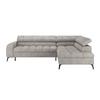 Ecksofa Volf Rechts New Hellgr mit Schlaffunktion, 261x203 cm - Hellgrau/Schwarz, Trend, Textil (261/203cm)