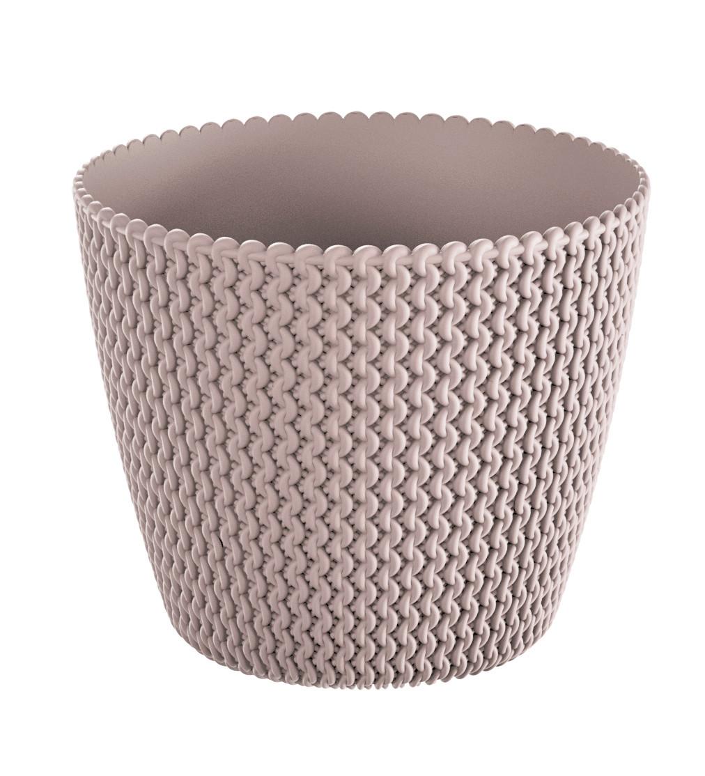 Kaspó Splofy 16cm - barna, műanyag (16cm)