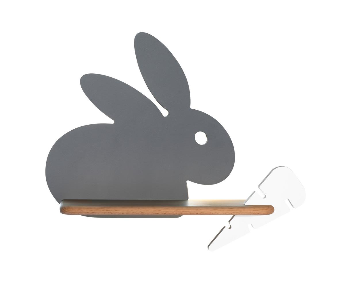 Kinderwandleuchte 21-84743 Rabit - Weiß/Grau, Basics, Holz/Holzwerkstoff (37/12/31cm)