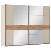 Schwebetürenschrank m. Spiegel 271cm Calisto Champagner/Eiche - Champagner/Silberfarben, Trend, Holzwerkstoff (271/210/62cm) - Luca Bessoni