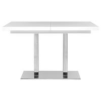 Kihúzható Étkezőasztal Quadrato - nemesacél/fehér, Modern, faalapú anyag/fém (120/80/75cm)