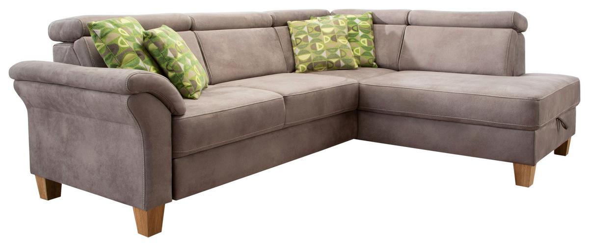 Ecksofa Arngast braun mit Bettkasten 245x194 cm - Eichefarben/Beige, KONVENTIONELL, Textil (245/194cm) - Sit & More